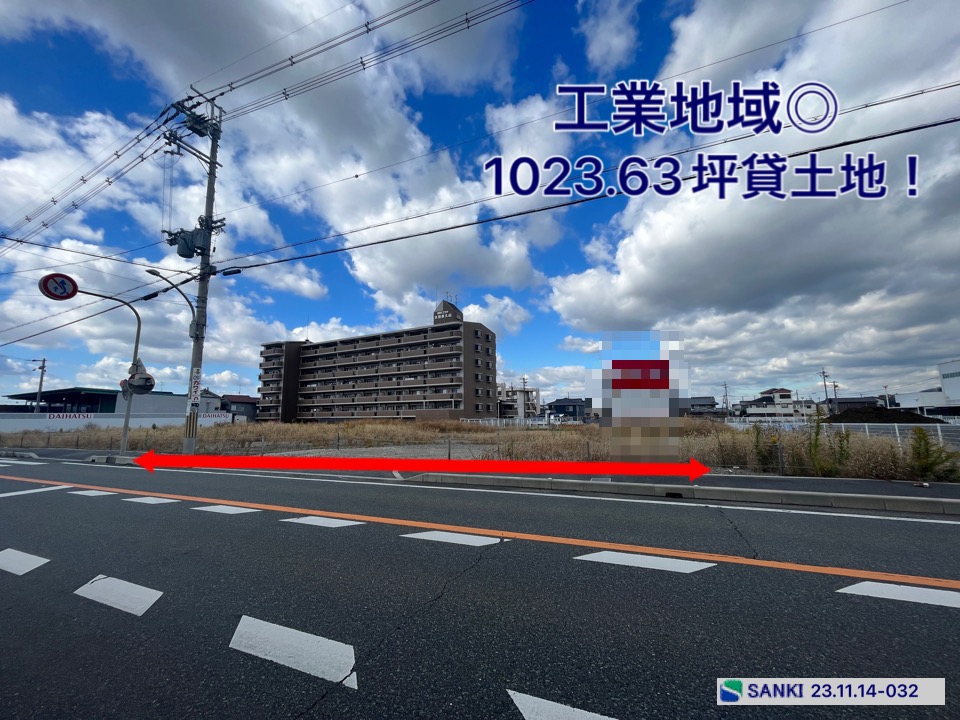 貸土地 奈良県桜井市 幹線道路沿い、駅近！工業地域、約1,000坪の貸土地です◎